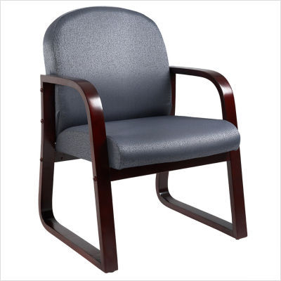 Boss office products molded reception chair in blue