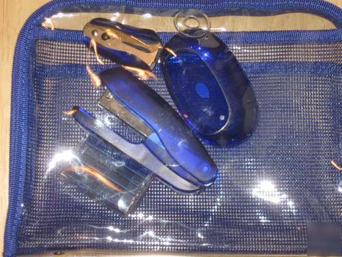 Kid mini stapler desk set w blue bag nwot