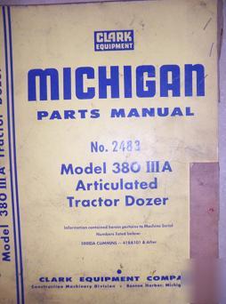 Michigan 380 iiia articulated dozer parts book 2483 w