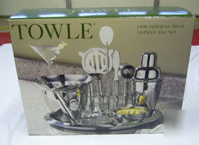 New towle 18-piece stainless steel barware set bar