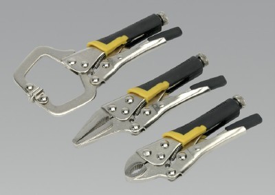 Siegen / sealey tools 3PC mini locking pliers set S0779