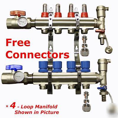 2 - loop/port brass deluxe pex manifold radiant heating
