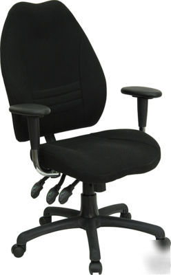Black fabric upholstered multi-function office chair 