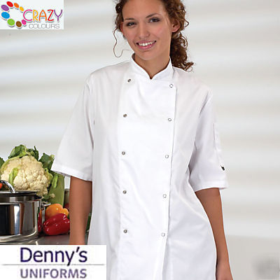 Denny's short sleeve chef's jacket 1X/52-54/28-30 white