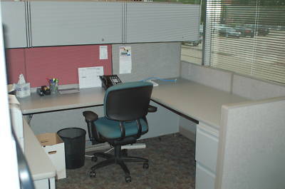 Haworth cubicles grey fabric & trim 6 x 6 plano tx