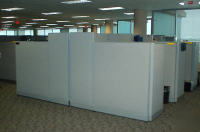 Haworth cubicles grey fabric & trim 6 x 6 plano tx