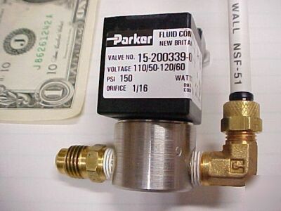 New parker 120 volt stainless solenoid valves, 150 psi 