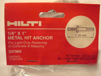 New hilti # 337960 metal hit anchor 1/4