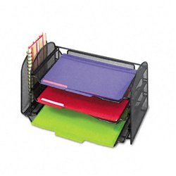 New onyx mesh desk organizer, 1 vert/3 horiz section...