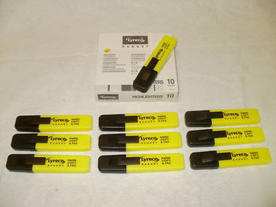 Highlighters yellow in boxes of 10