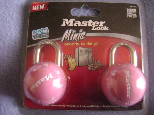New 2 pack pink master lock minis #2072T in package 