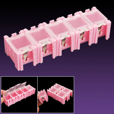 Plastic components electronics storage boxes pink case