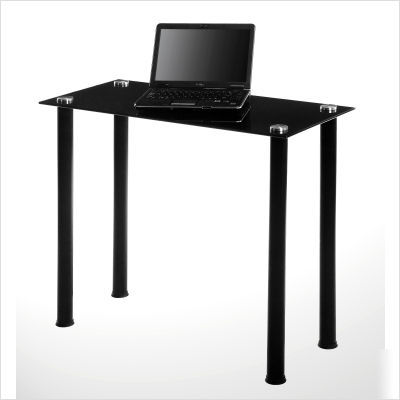 Utility desk or stand in black glass