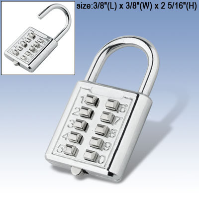 Bag travel combination padlock 4 digit silver tone lock