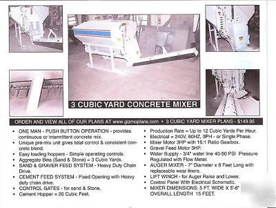 Concrete mixer - 3 cubic yard