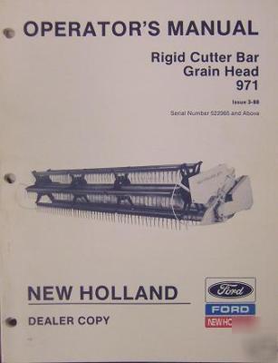 New holland 971 grain head operator manual sn 522065 up