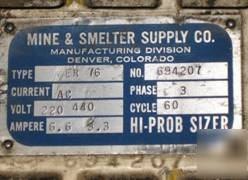 New - mine & smelter supply hi-prob sizer 694207
