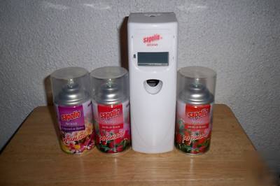 Sapolio air fresheners 1TIME release dispenser w/3 cans