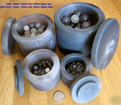 Lab ball mill jar agate teflon zirconia ceramic st. st.