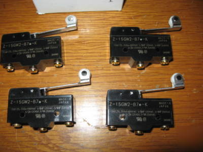 Lot of 4 snap action unimax roller lever 15 amp switchs