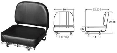 Universal forklift tilt and fold seat rco-008