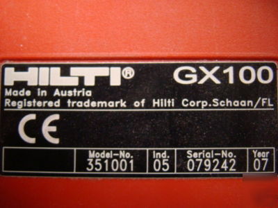 Hilti GX100 gas powered heavy duty nail gun w/ case
