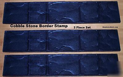3 cobblestone border stamps decorative concrete/cement