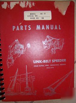 1967 link belt speeder HC77 crane parts manual truck v