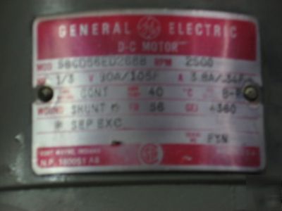 New - general electric 1/3HP dc motor 5BCD56ED268B