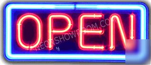 Open neon sign signs open 1YR full warranty free ship
