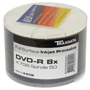 Ritek traxdata fullface ff printable 8X 50 pk dvd-r G05