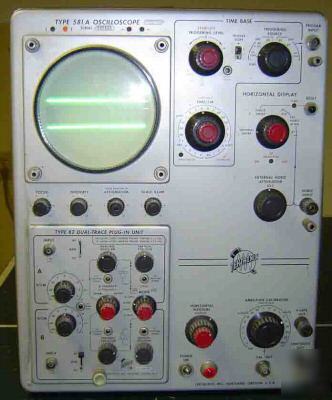 Tektronix 581A oscilloscope w. dual trace 82 plug-in
