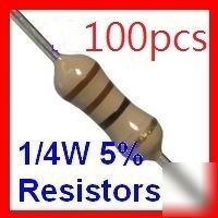 100PC 1/4W 5% carbon film resistor 470Ï‰ ohm standard