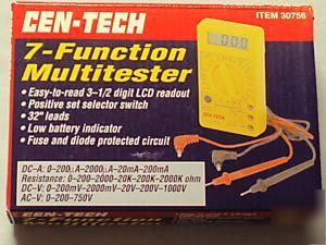 Cen-tech 7-function multitester item 30756