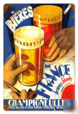 The beers of france pub decor vintage metal sign V827