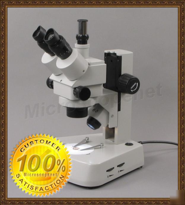7X~45X trinocular stereo zoom microscope w dual halogen