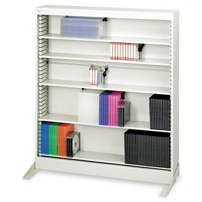 A/v adjustable open shelving, 6 shelves light gray
