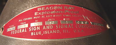Federal signal beacon ray oscillating emergency light