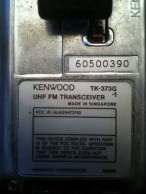 Kenwood tk-373G uhf fm transceiver radio