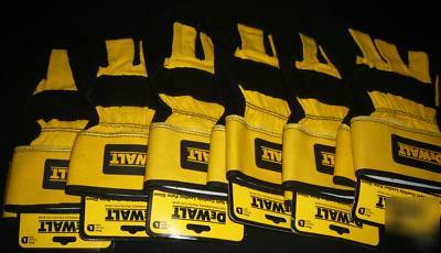 Dewalt DPG41L premium leather gloves x 6 pairs large
