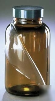 Qorpak safety-coated bottles, qorpak 7527TW amber wide