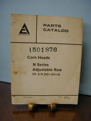 Vintage allis chalmers parts catalog - corn heads 