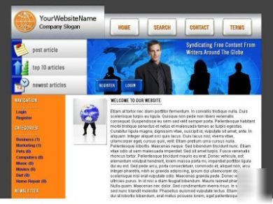 Article syndicator website includes free domain name 