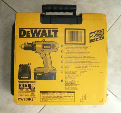 Dewalt DW959K2 heavy duty Â½â€ 18V cordless drill driver 