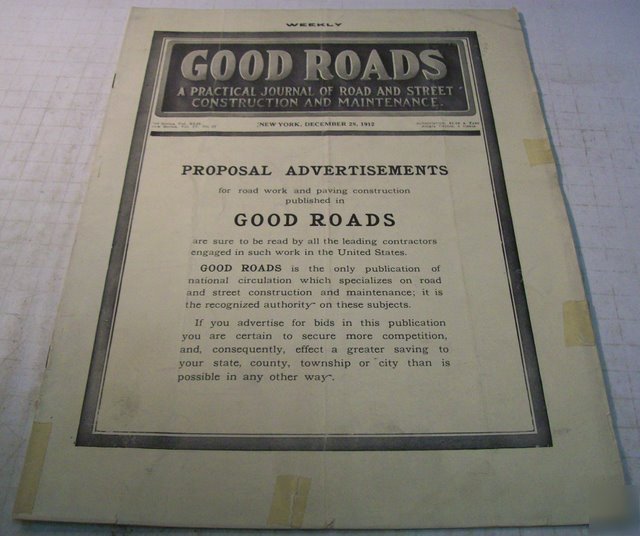 Good roads 1912 construction magazine vol.42, no.26