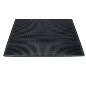 Large rubber bar service spill mat - black