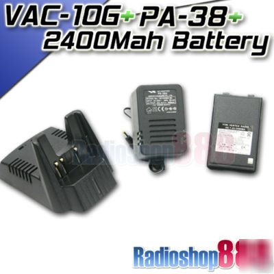 Yaesu vac-10G rapid charger 2400MAH battery with pa-38 