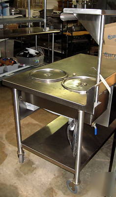  stainless steel heated donut finishing / glazing table