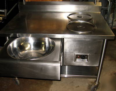  stainless steel heated donut finishing / glazing table