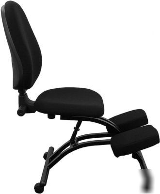 Black ergonomic kneeling office posture task chair